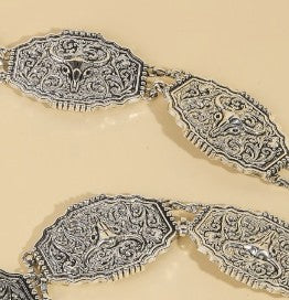 LORETTA SILVER CONCHO CHAIN WESTERN BELT