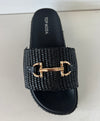 TRACI-36
- Black Raffia Sandal
- Open Toe
- Bit Detail
- Slip On
- Flatform Sole, Approx. 2"