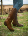Top Moda ELK-1 Tan
- Tan Brown Faux Leather Cowboy Boot
- Western Styling
- Mid-Calf
- Stitching Detail
- Pointy Toe
- Stacked Heel, Approx. 2.5"