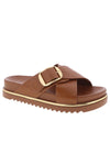 Top Moda POTTER-1 Tan
- Tan Criss Cross Strap Sandal
- Open Toe
- Buckle Detail
- Slip-On Slide
- Flatform Sole with Gold Trim, Approx. 2"