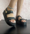 Top Moda TRACI-1 Black
- Black Double Strap Sandal
- Open Toe
- Buckle Detail
- Slingback
- Flatform Sole, Approx. 2"