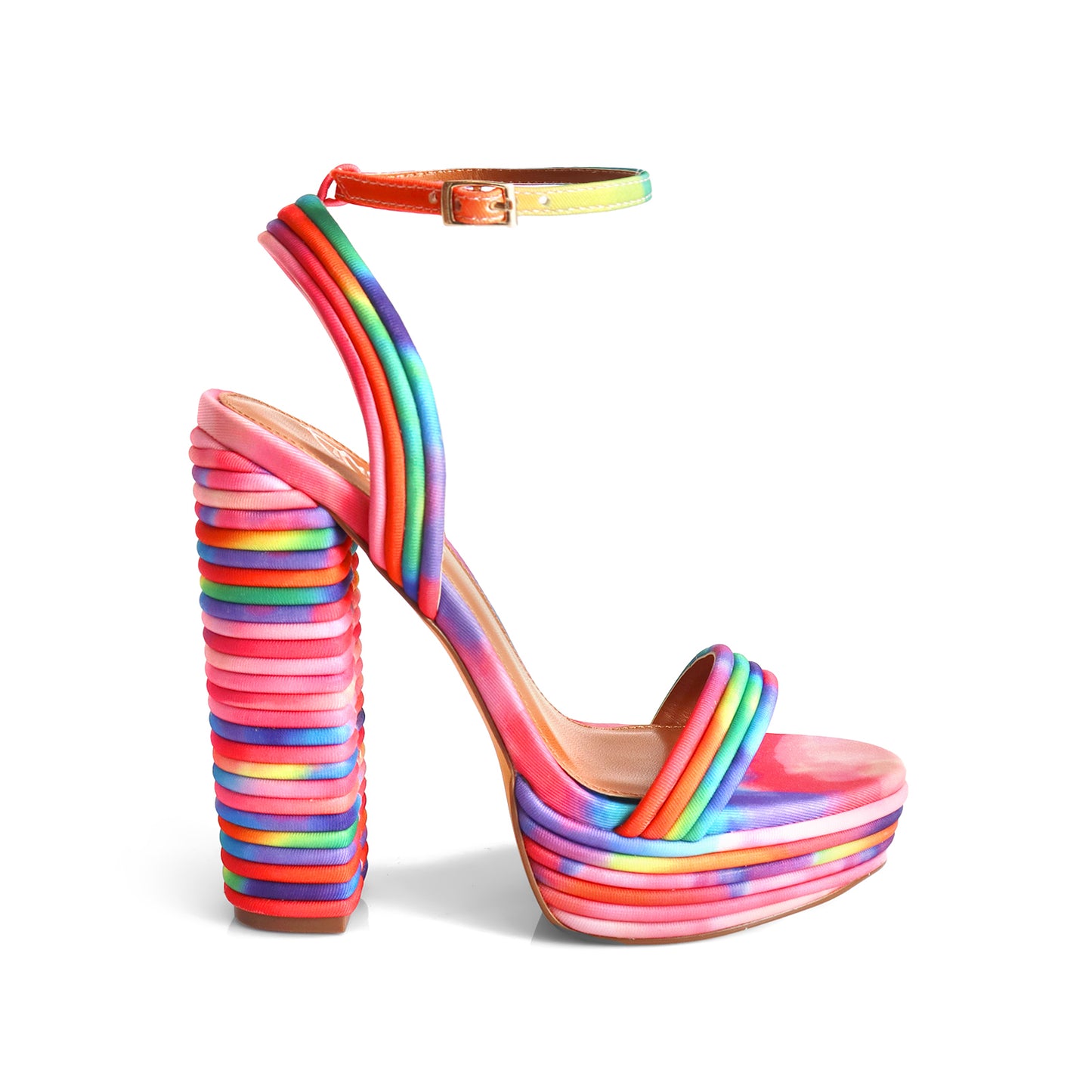 YUKO-100 Rainbow Multi Fabric Open Toe