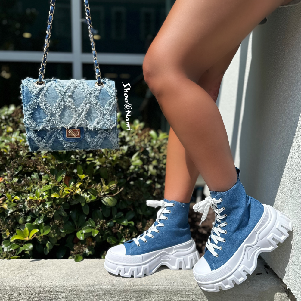 FRAYED BAG/X0029 Denim - ShoeNami
