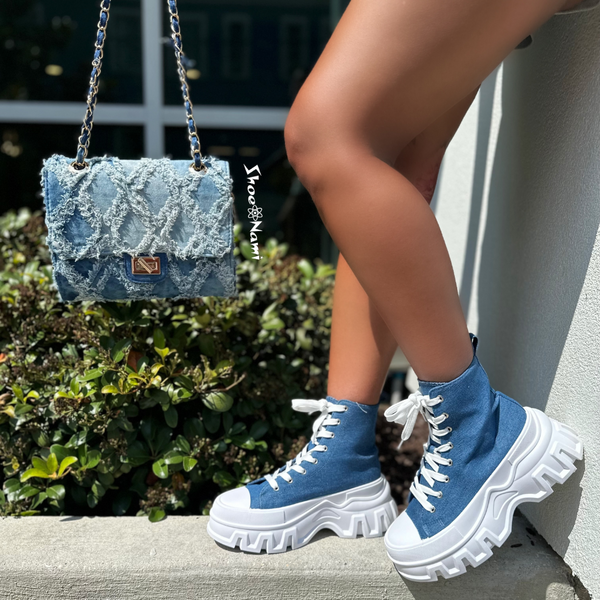 FRAYED BAG/X0029 Denim - ShoeNami