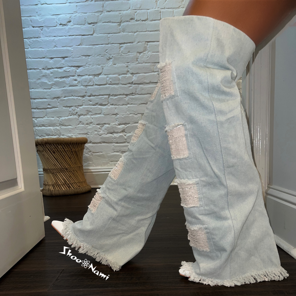CUBININ White/Denim - ShoeNami