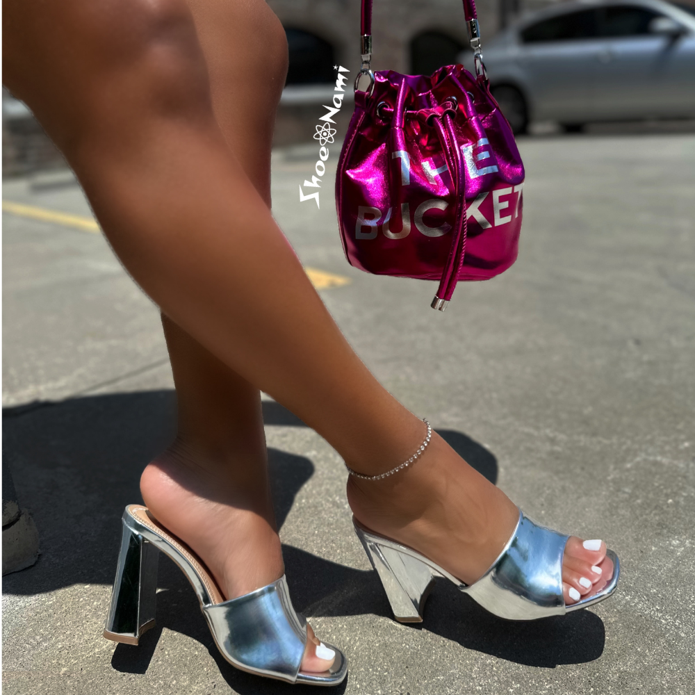 THE BUCKET BAG METALLIC Fuchsia Pink - ShoeNami