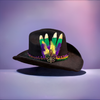 BLACK FEATHER COWBOY MARDI GRAS HAT - ShoeNami