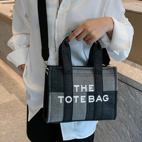 THE TOTE SMALL/1122 Black Denim - ShoeNami