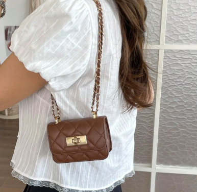 JANAE BROWN MINI BAG WITH CROSS BODY STRAP (Copy)