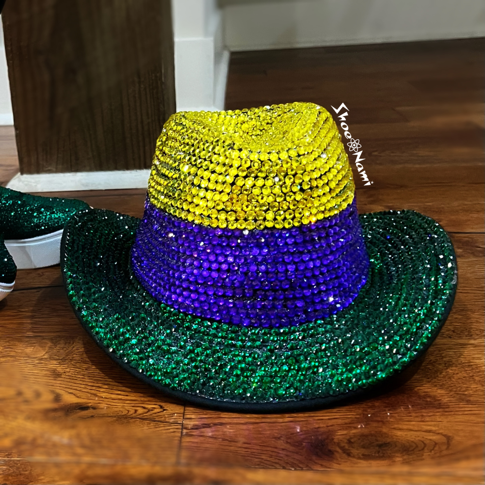 RHINESTONE MARDI GRAS COWBOY HAT - ShoeNami