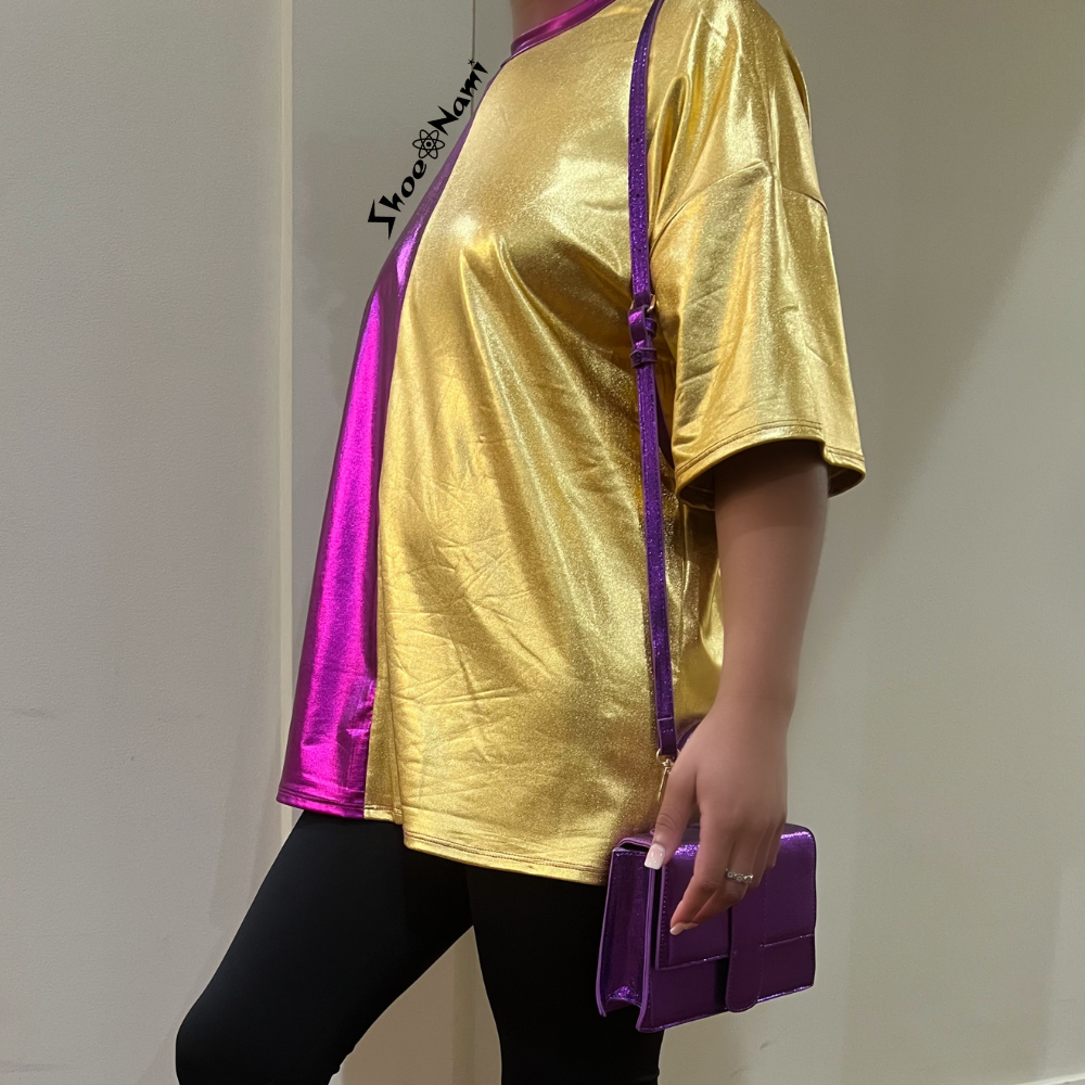 TWO TONE MARDI GRAS TOP Purple/Gold - ShoeNami