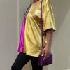TWO TONE MARDI GRAS TOP Purple/Gold - ShoeNami