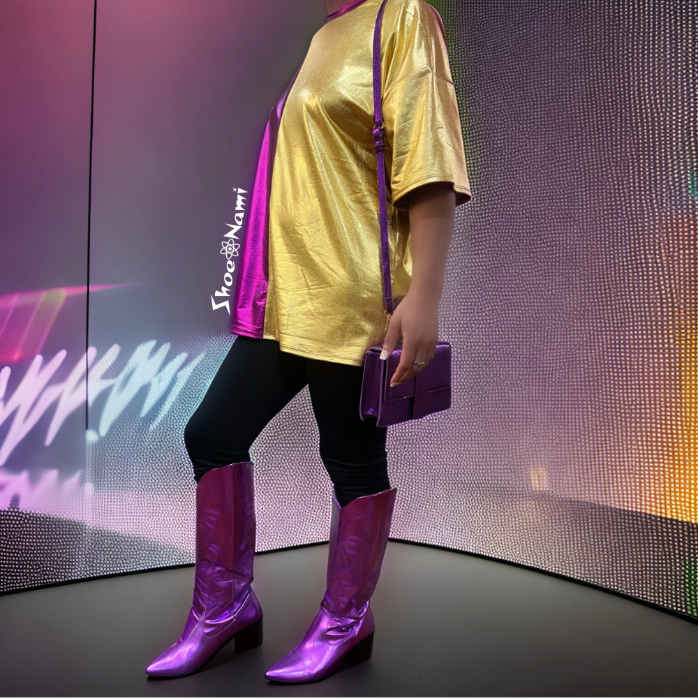 TWO TONE MARDI GRAS TOP Purple/Gold - ShoeNami