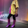 TWO TONE MARDI GRAS TOP Purple/Gold - ShoeNami
