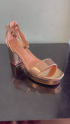 NEWDAY-03 gold
Gold Metallic Faux Leather
- Block Heel
- Ankle Strap Heel
Platform approx 1"