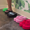 ALTA-1
- Red Flip Flop Sandals
- Thong Strap
- Open Toe
- Slip-On Slide
- Platform Wedge Sole/Heel, Approx. 3"
- Whole Sizes Only