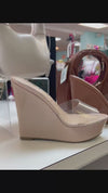 Liliana RHONA-2 nude
- Clear Vamp Band
- Peep Toe
-Nude Faux Patent Platform Wedge Heel, Approx. 5"
- Also Available in Cork
