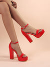 HELEN Red Patent Platform