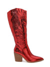 LILIBETH Red Metallic Cowboy Boot