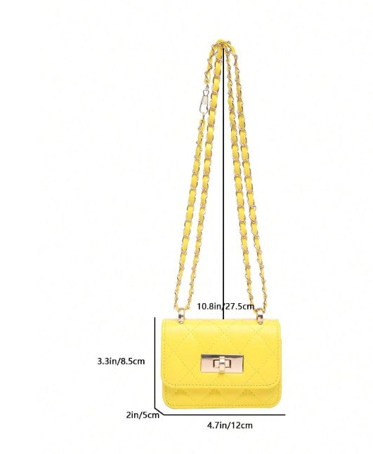 JANAE YELLOW MINI BAG WITH CROSS BODY STRAP