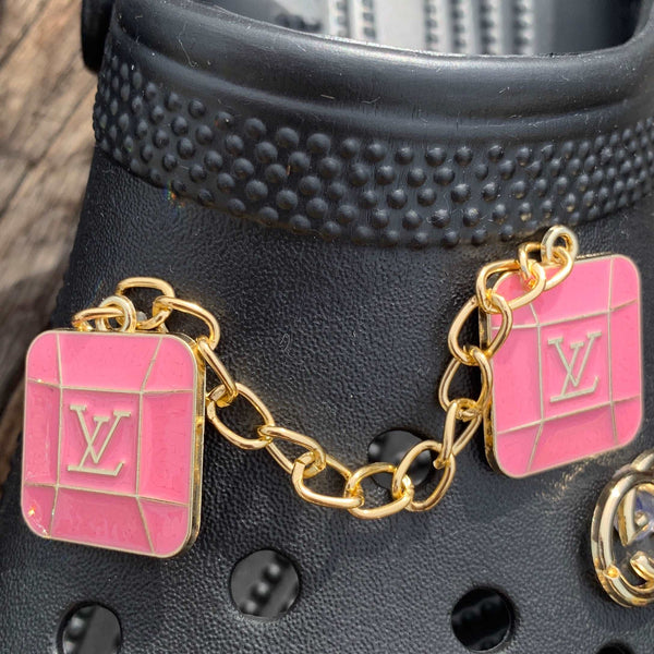 CHAIN SHOE CHARMS - PINK ENAMEL CHAIN - ShoeNami