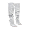 Liliana NANO-1 Silver
- Silver Rhinestone Encrusted Boots
- Over the Knee Thigh High Slouch Boots
- Pointy Toe
- Tapered Cone Heel, Approx. 4"
- Also Available in Nude, Pink, Black