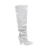 Liliana NANO-1 Silver
- Silver Rhinestone Encrusted Boots
- Over the Knee Thigh High Slouch Boots
- Pointy Toe
- Tapered Cone Heel, Approx. 4"
- Also Available in Nude, Pink, Black