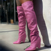 Liliana NANO-1 pink
- Pink Rhinestone Encrusted Boots
- Over the Knee Thigh High Slouch Boots
- Pointy Toe
- Tapered Cone Heel, Approx. 4"
- Also Available in Nude, Black, Silver