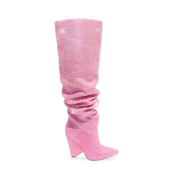 Liliana NANO-1 pink
- Pink Rhinestone Encrusted Boots
- Over the Knee Thigh High Slouch Boots
- Pointy Toe
- Tapered Cone Heel, Approx. 4"
- Also Available in Nude, Black, Silver