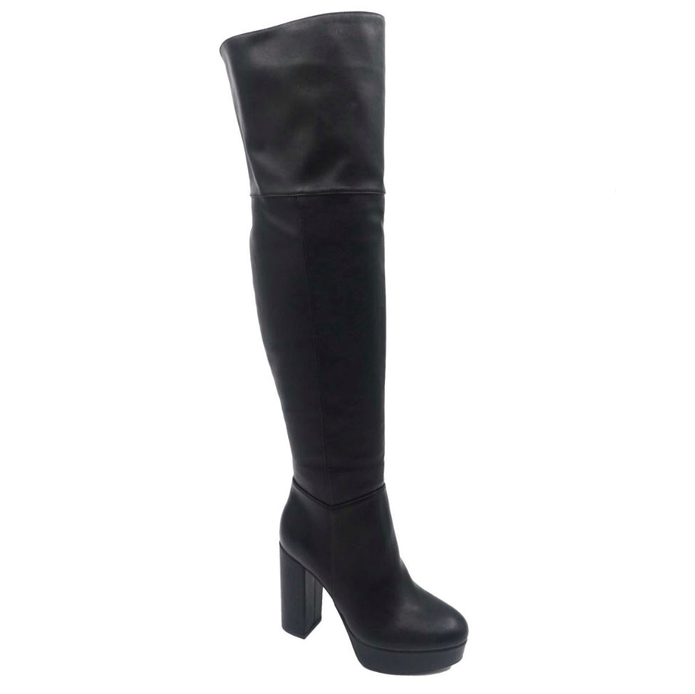 CONNECTION-05 Black Faux Leather - ShoeNami