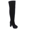 CONNECTION-05 Black Faux Suede - ShoeNami