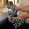 CRANE-09 Black Houndstooth - ShoeNami