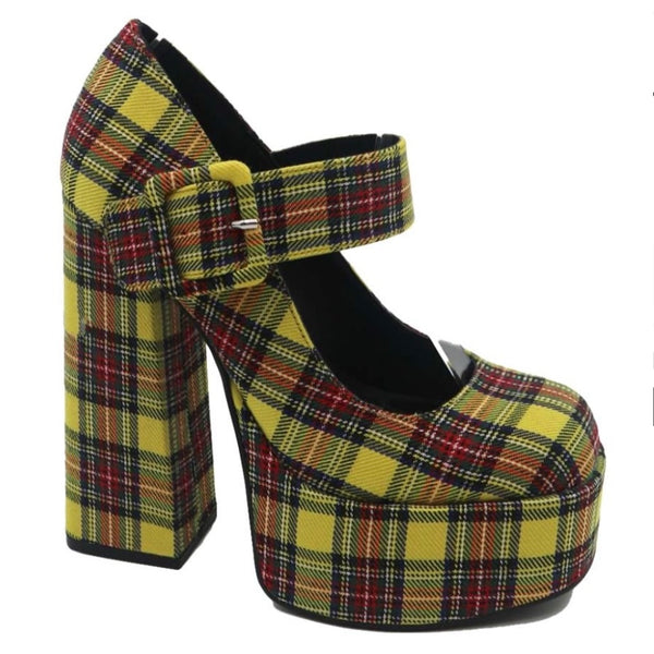 CRANE-09 Yellow Plaid - ShoeNami
