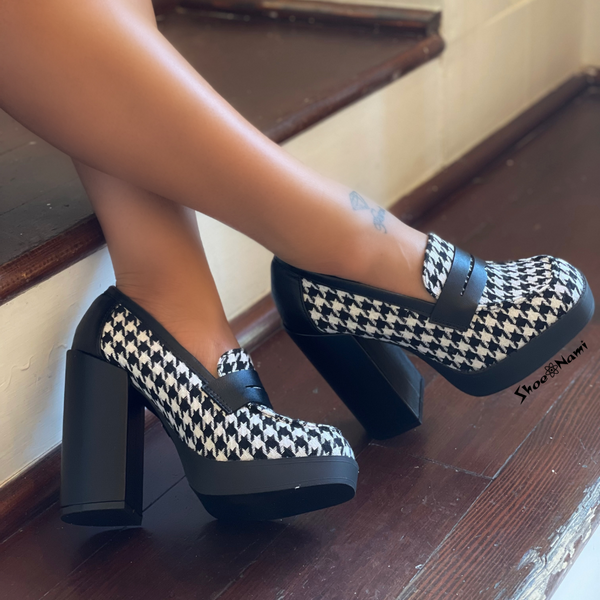 DIVINITY-15 Black Houndstooth - ShoeNami