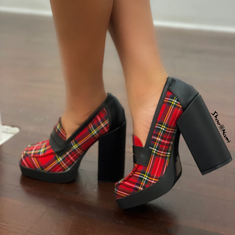 DIVINITY-15 Red Plaid - ShoeNami