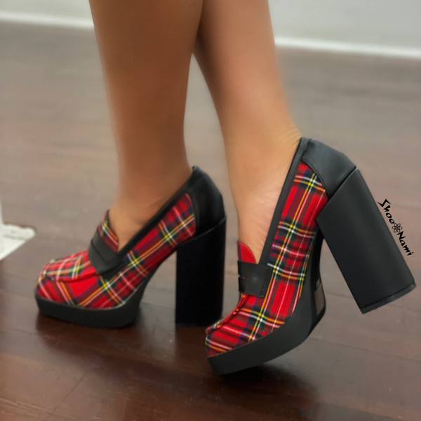 DIVINITY-15 Red Plaid - ShoeNami