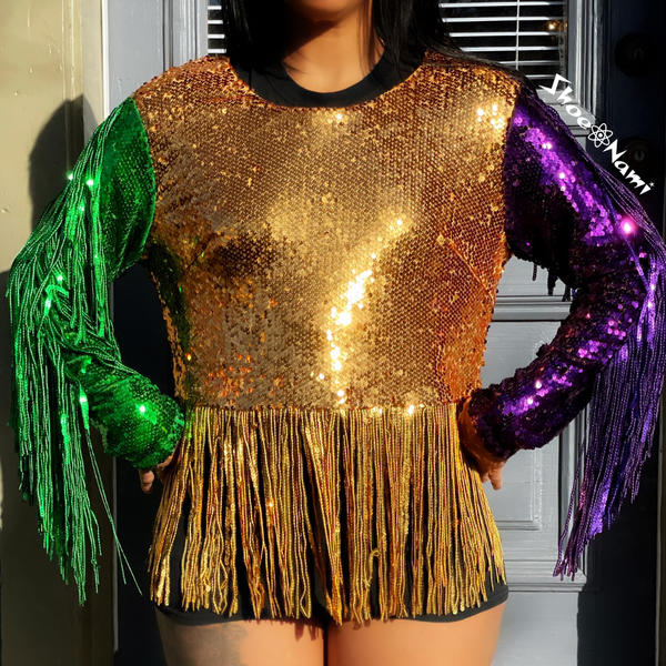 FRINGE SEQUIN TOP - ShoeNami