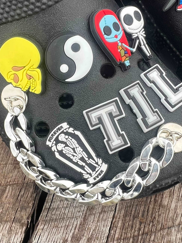 CHAIN SHOE CHARMS - BLINGY SILVER CHAIN - ShoeNami