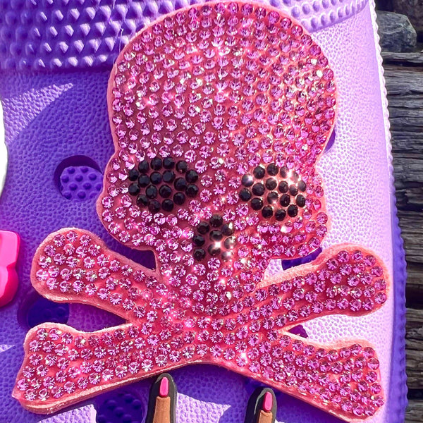 CHAIN SHOE CHARMS EXTRA LARGE- XL PINK SKULL - ShoeNami