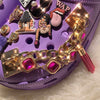 CHAIN SHOE CHARMS - GOLD HEAVY CHAIN FUCHSIA GEMS TASSEL - ShoeNami