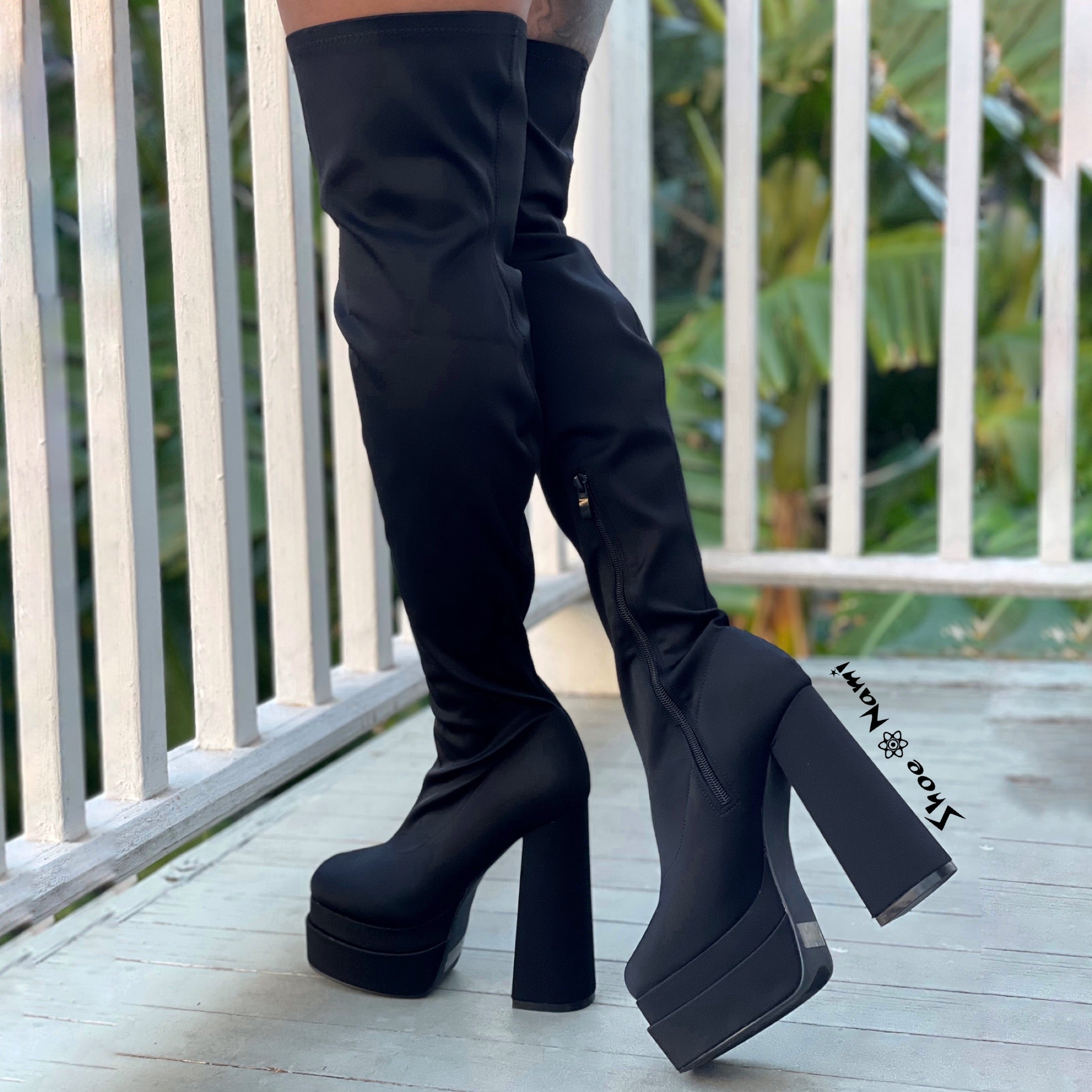 STACK-15 Black Lycra - ShoeNami
