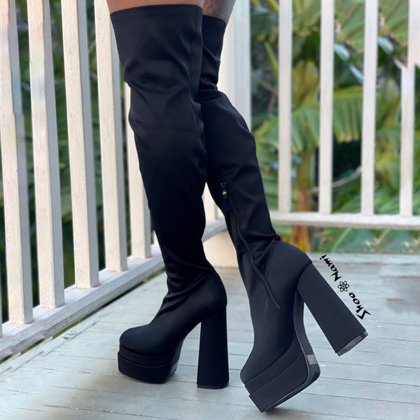 STACK-15 Black Lycra - ShoeNami