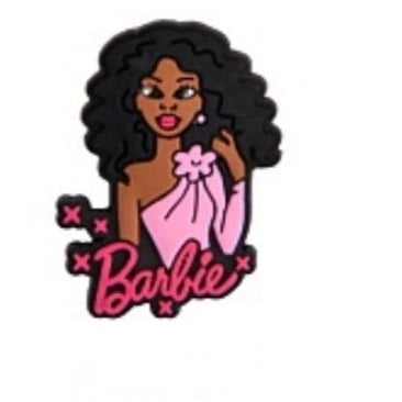 SHOE CHARMS - WAVY HAIR BLACK BARBIE - ShoeNami