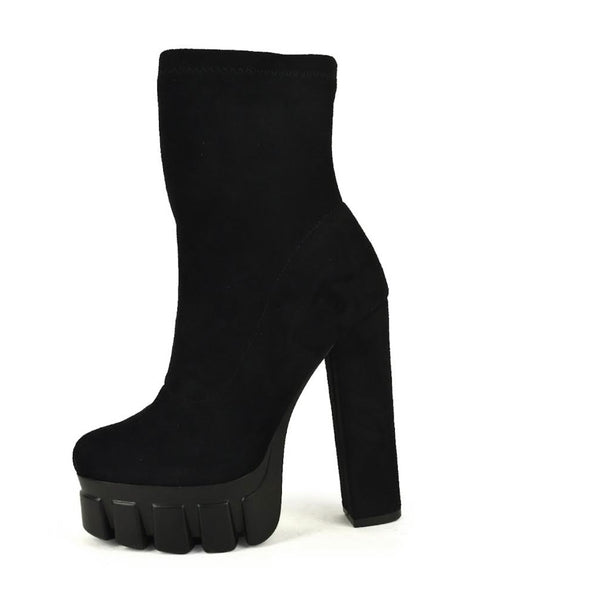 ALAYNE Black Faux Suede - ShoeNami