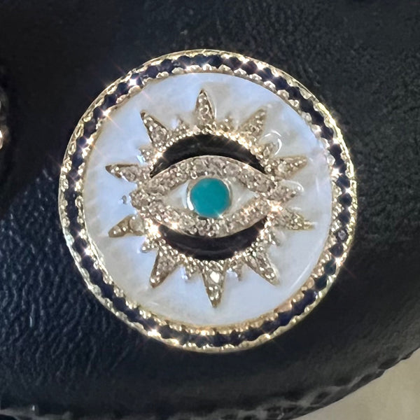 METAL SHOE CHARMS - WHITE EVIL EYE - ShoeNami