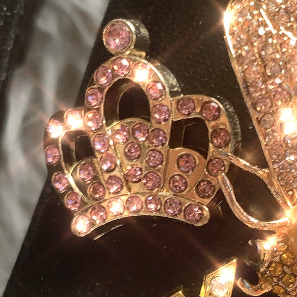 METAL SHOE CHARMS - PINK CROWN - ShoeNami