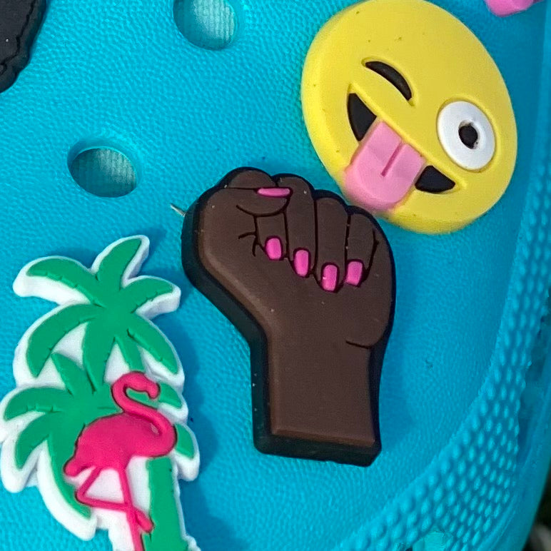 SHOE CHARMS - PINK MANI FIST - ShoeNami
