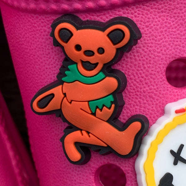 SHOE CHARMS - ORANGE GRATEFUL DEAD DANCING BEAR - ShoeNami