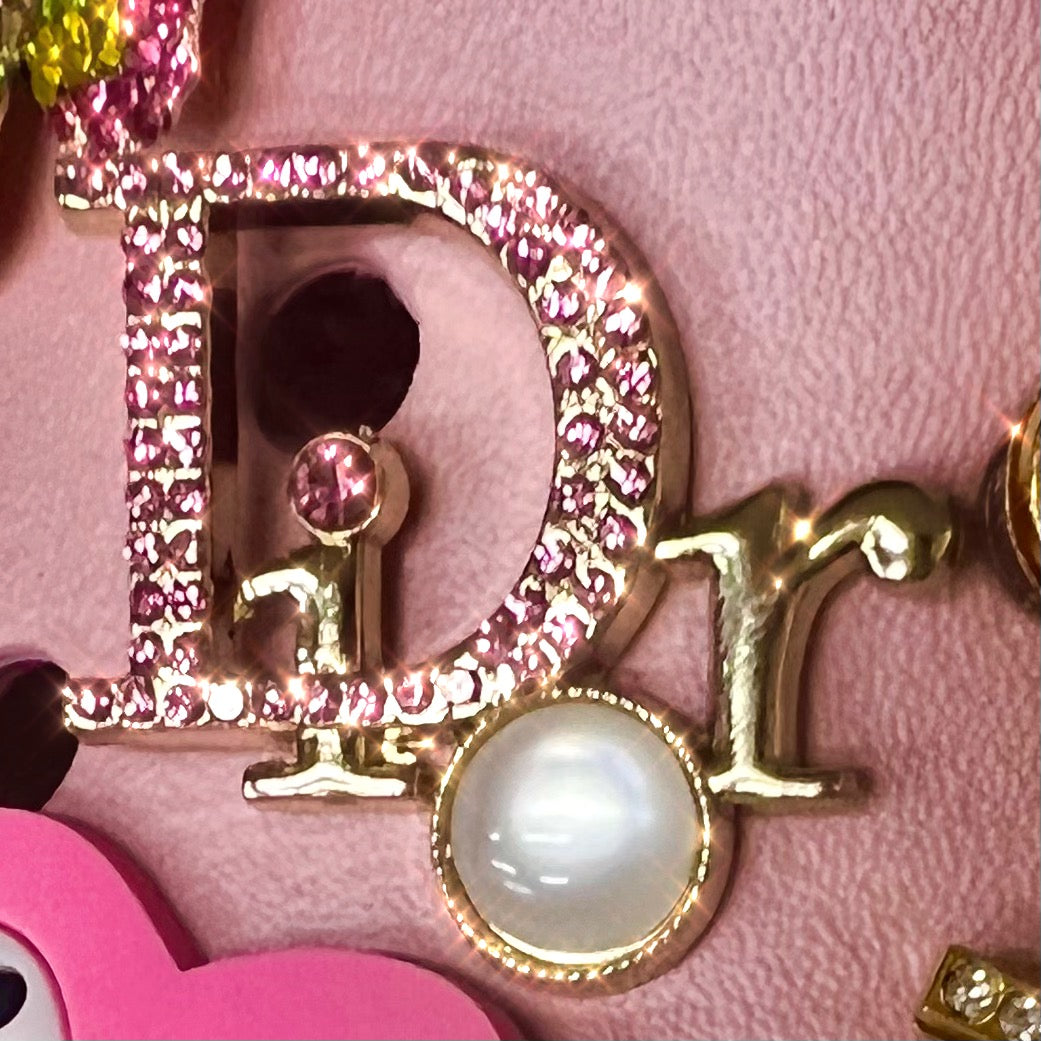 CHAIN SHOE CHARMS EXTRA LARGE - PINK PEARL D - ShoeNami