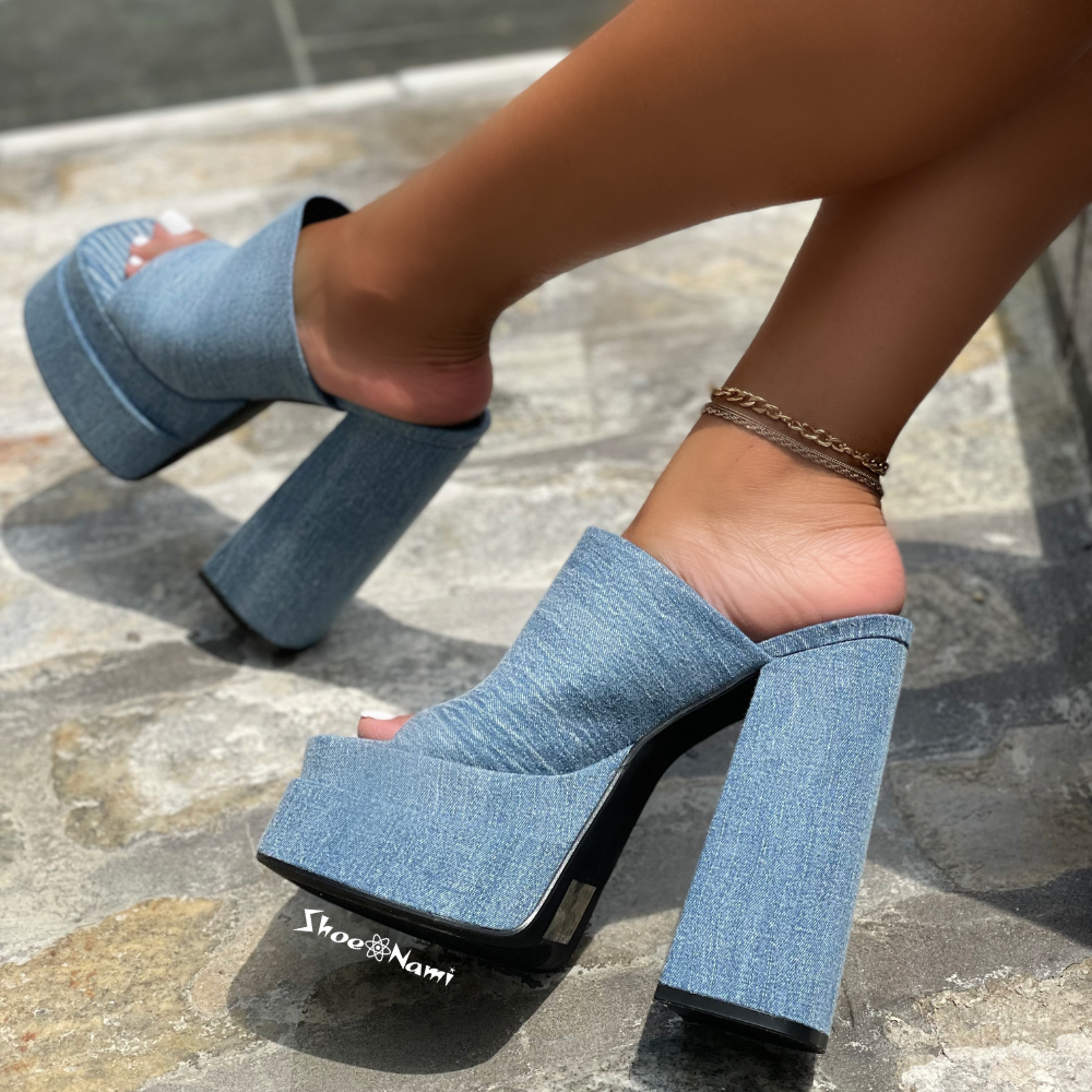 KISS N TELL Blue Denim - ShoeNami